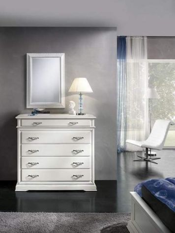 Comò in Legno 5 Cassetti Provenzale Shabby Chic cod 7721