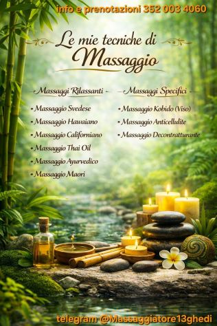 Massaggiatore olistico Tel:3520034060