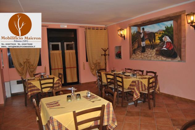 Set Tavoli E Sedie Cod 100 In Legno Per Arredamento Ristorante Bar Pizzeria Pub - Foto 2