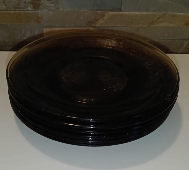 6 piatti in vetro temperato fumé marrone - Foto 3