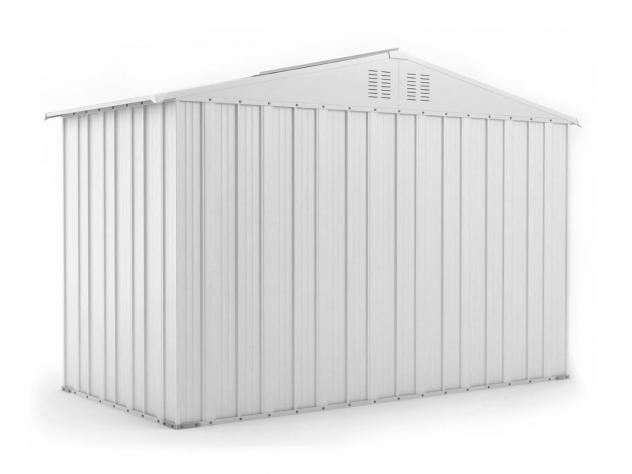Box in Acciaio Zincato Casetta da Giardino in Lamiera 3.27 x 1.55 m x h2.15 m - 114 KG - 5.06 metri quadri - BIANCO - Foto 3