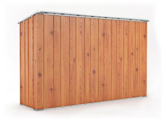 Box in Acciaio Zincato Casetta da Giardino in Lamiera 3.07 x 1.00 m x h1.92 m - 75 KG - 3.07 metri quadri - LEGNO - Foto 3