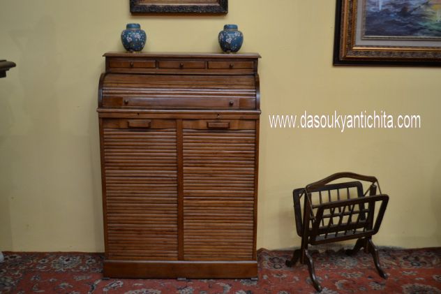 Classificatore a doppia serrandina con piano di scrittura a rullo stile inglese - Foto 2