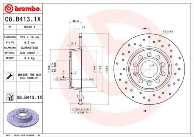 Brembo Disco  Freno 08B4131X