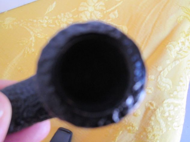 Pipa in radica rusticata, bocchino floc in metacrilato nero - Foto 4