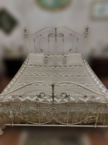Coperta Matrimoniale Vintage 1930 (nuova) | Design Traforato | Lusso Écru - Foto 4
