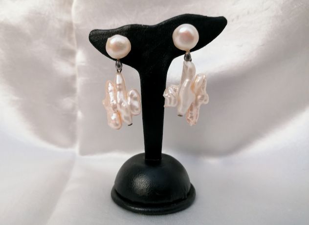 SPETTACOLARE DEMI PARURE COLLANA LUNGA + ORECCHINI PERLE DI ABALONE. - Foto 6