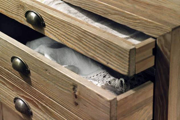 Mobili Rustici Roma In Legno Cassettiera 7 Cassetti di Pino Vecchio cod 12002 - Foto 2