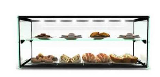 Vetrina espositiva neutra professionale Snack 120 cm vetri dritti. Espositore ne - Foto 4