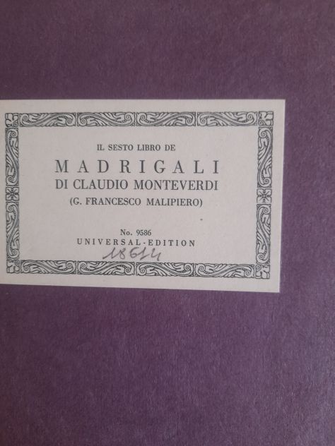 MONTEVERDI - Madrigali a 5 voci - Foto 4