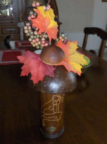 Antico Sopramobile Fungo Legno Artigianato Italian