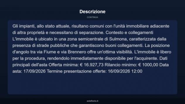 Immobile in asta di 54 m² in vendita a Sulmona - Foto 6