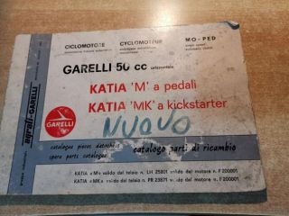 Catalogo ricambi motore telaio Garelli Katia M MK 1977 GR