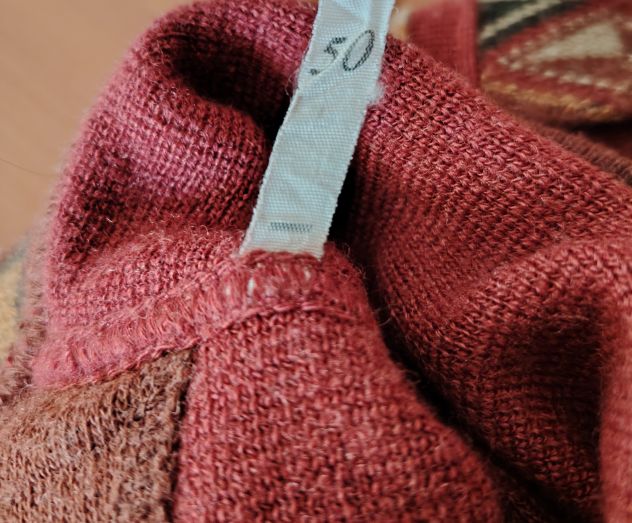 Maglione Cardigan Compass Card Vintage ‘80 tg 50 misto lana Rosso - Foto 2