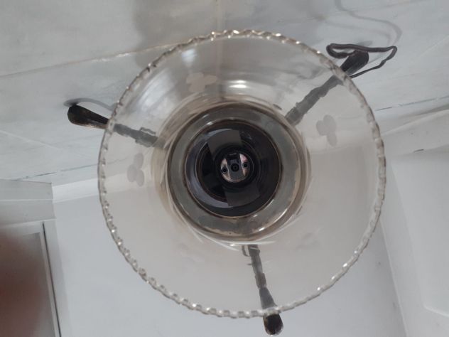 LAMPADARIO IN METALLO E DECORAZIONE MERLETTATA - Foto 4
