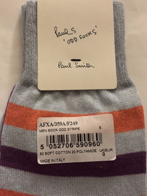 1 PAIO DI CALZE NUOVE FIRMATE ORIGINALI”PAUL SMITH”MADE IN ITALY IN COTONE,INTRO - Foto 4