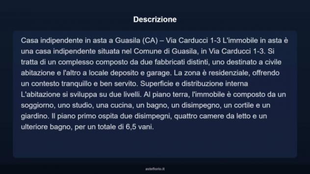 Immobile in asta di 89 m² con più di 5 locali e box auto in vendita a Guasila - Foto 3
