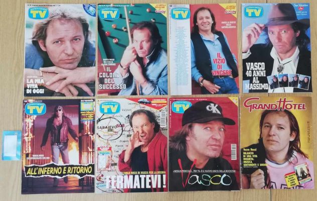 8 copertine Vasco Rossi, di alcune riviste anni 80/90