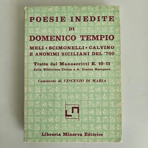 Poesie Inedite di Domenico Tempio - Minerva Ed - 1975 - TRACCIATA! - Foto 2