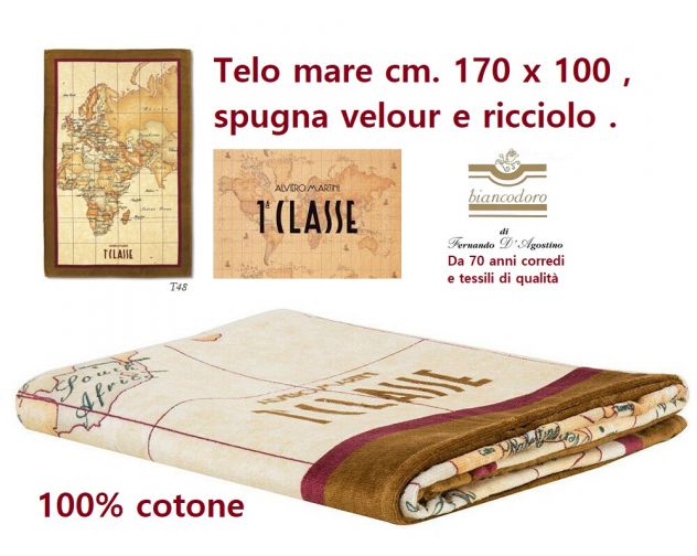 Telo mare spugna ALVIERO MARTINI 1^CLASSE CM. 170 X 100 - Foto 3