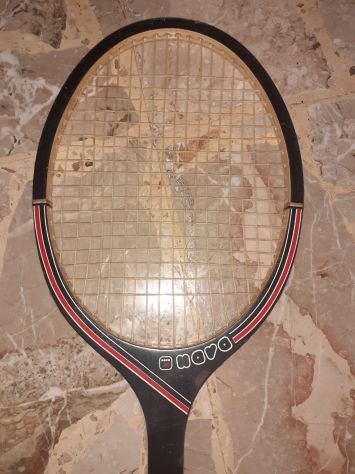Racchetta Tennis Nava Vintage legno con Custodia e 3 palline vintage mai usate - Foto 2