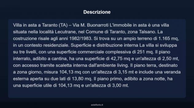 Immobile in asta di 251 m² con più di 5 locali in vendita a Taranto - Foto 3