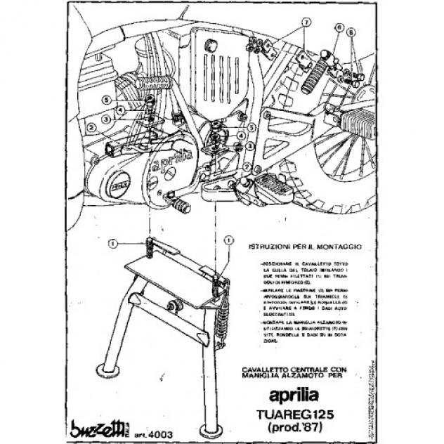 Cavalletto centrale Aprilia Tuareg 125 dal 1987 - Foto 6