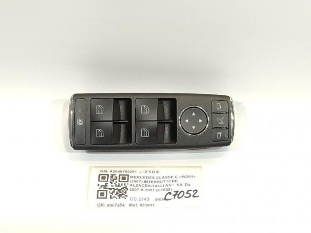 PULSANTIERA ANTERIORE SINISTRA MERCEDES Classe C Berlina W204 A2048700251 651911 (07)