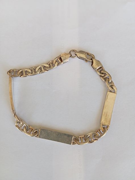 Bracciale Argento 925 Vintage Barrette Minimal 19cm 15g - Foto 3