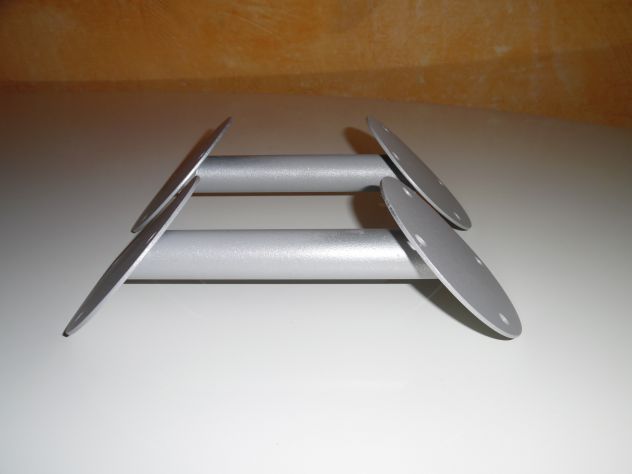 2 SUPPORTI NUOVI PER MENSOLE,UGUALI,UNIVERSALI,IN FERRO CAVO,COLOR ARGENTO/GRIGI - Foto 5