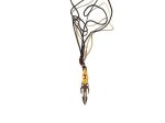 Collana ak44, cordoncino, acciaio e oro.