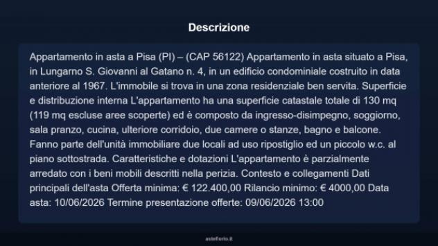 Immobile in asta di 130 m², box auto in vendita a Pisa - Foto 6