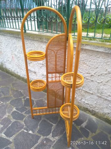Parete divisoria (separè portavasi pieghevole) in rattan e vimini anno 1980