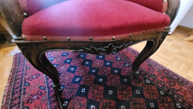 Poltrone vintage in legno rosse (solo ritiro a mano) - Foto 4