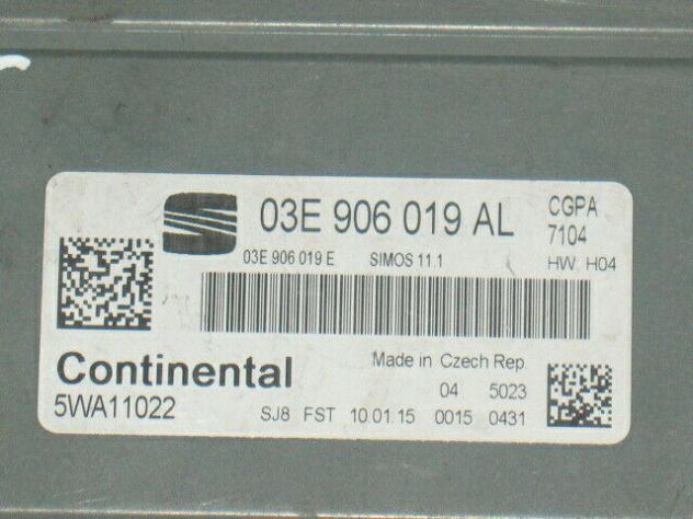 03E906019AL ECU VW SEAT IBIZA 1.2 03E906019AL 5WA11022 SIMOS11.1 - Foto 2