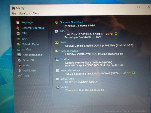 NOTEBOOK ASUS MODELLO X540L   CORE I3 WINDOWS 11 - Foto 10