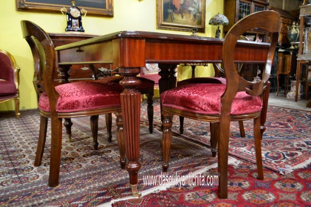 Tavolo da pranzo in mogano stile inglese allungabile fino a 326 cm - Foto 10