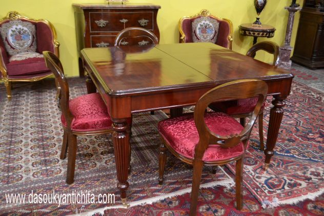 Tavolo da pranzo in mogano stile inglese allungabile fino a 326 cm - Foto 7
