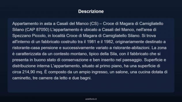 Immobile in asta di 214 m² con più di 5 locali e box auto in vendita a Casali del Manco - Foto 4
