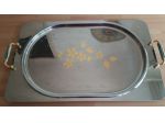 Vassoio inox rettangolare ricamato