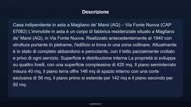 Immobile in asta di 420 m² in vendita a Magliano de' Marsi - Foto 4
