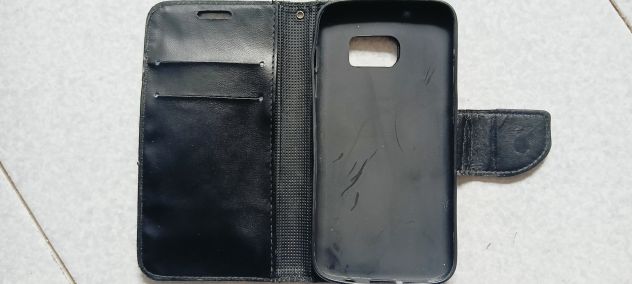 Custodia a portafoglio vintage nero per Samsung Galaxy S7 - Foto 3