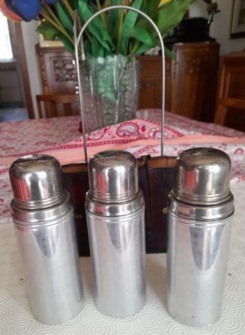 Thermos tre bottiglie con custodia pelle vintage - Foto 2