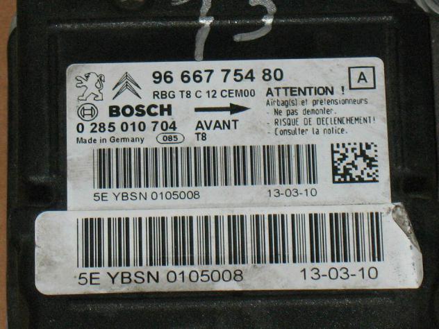 9666775480 ECU AIRBAG CITROEN PEUGEOT 9666775480 0285010704 - Foto 2