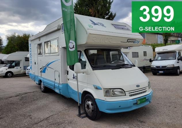CAMPER RIMOR FORD MANSARDATO 7 POSTI DOPPIA DINETTE LETTI CASTELLO FOTOVOLTAICO GENERALI USATO