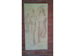QUADRO DIPINTO FRANCO MATERA del 1978 30x60 tecnica mista "Musicisti di strada"