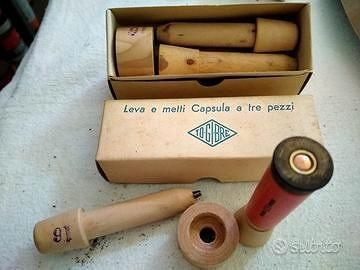 Leva e metti capsule/tubetti calibro 12 e calibro 16 in 3 pezzi in legno d'epoca