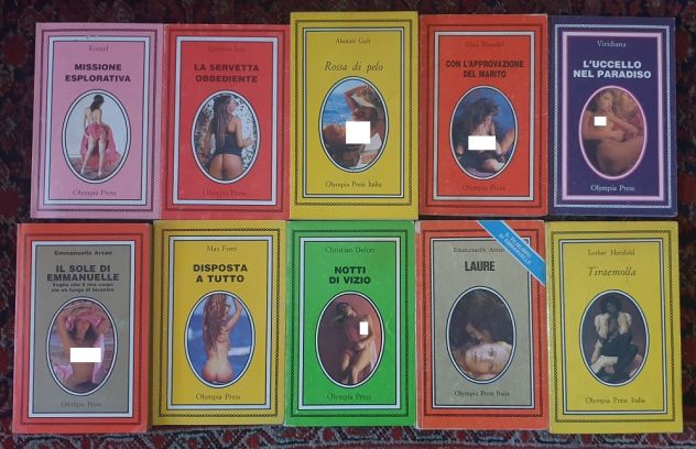 Lotto 10 libri erotici Olympia Press anni '70 '80 '90 da collezione