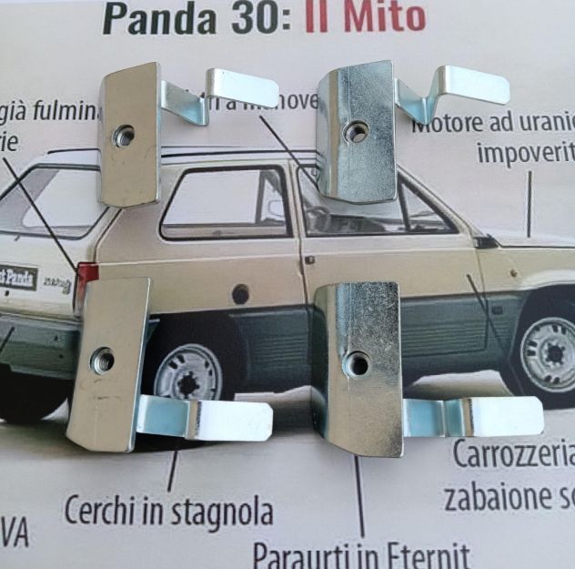 Staffe Fissaggio Barra Longitudinale Portapacchi Tetto | Fiat Panda 141 - Foto 4
