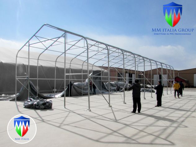 Tendoni Coperture  Pvc Magazzino Industriale 8 x 16 x 5,50 mt.Ø 76 mm - Foto 5